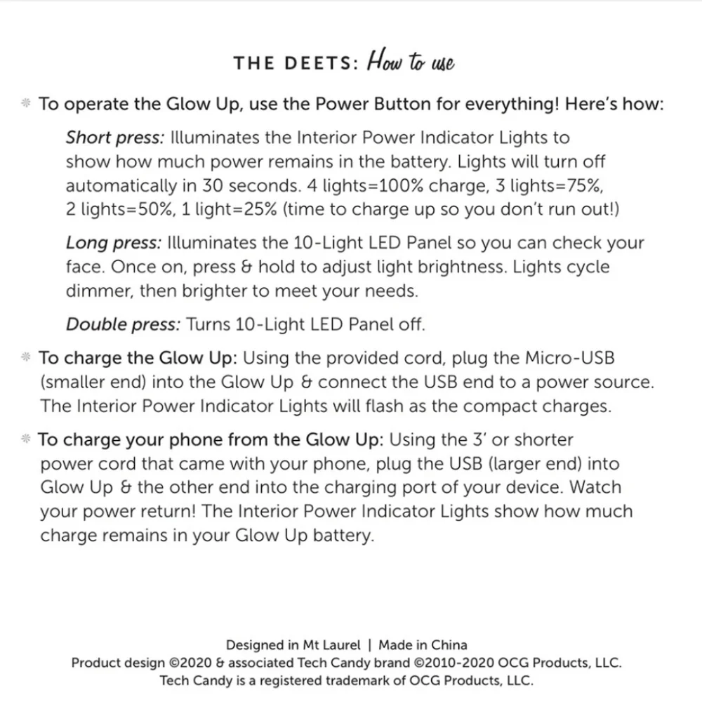 Glow Up™ Lumi Compact Power Bank : Rose Gold